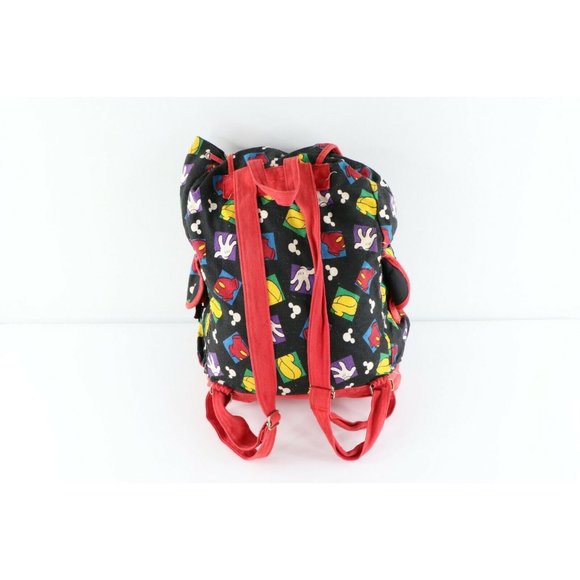 Vintage 90s Disney Mickey Mouse All Over Print Top Loader Backpack Bag Rucksack main image 9